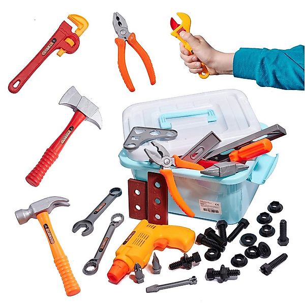 LA CUTE Kinder-Werkzeug-Set Kinder-Werkzeugset 48-teilig Handwerker-Spielze günstig online kaufen