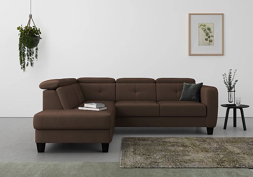 sit&more Ecksofa "Belluci L-Form", inklusive Federkern, wahlweise mit Bettf günstig online kaufen