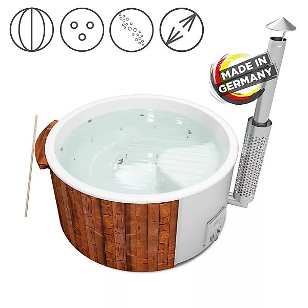 Holzklusiv Hot Tub Saphir 200 Thermoholz Spa Deluxe Wanne Weiß günstig online kaufen