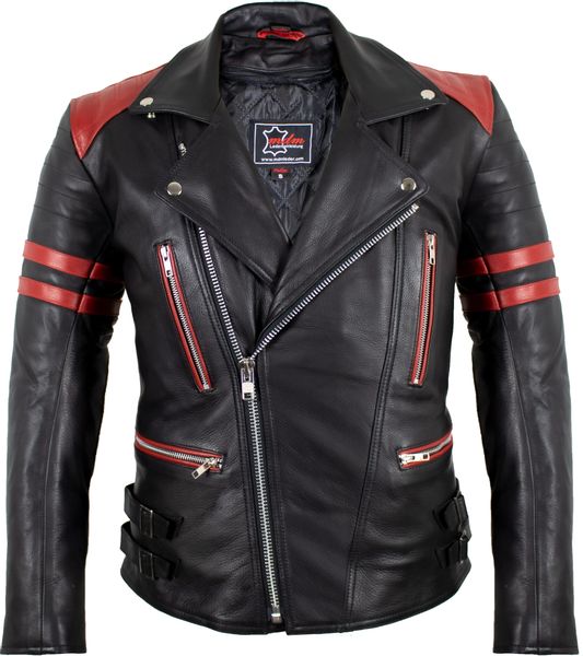 MDM Motorradjacke Herren Retro Lederjacke Motorrad günstig online kaufen