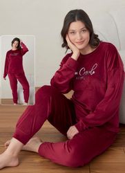 fashionshowcase Schlafanzug Damen Hausanzug aus Samt günstig online kaufen