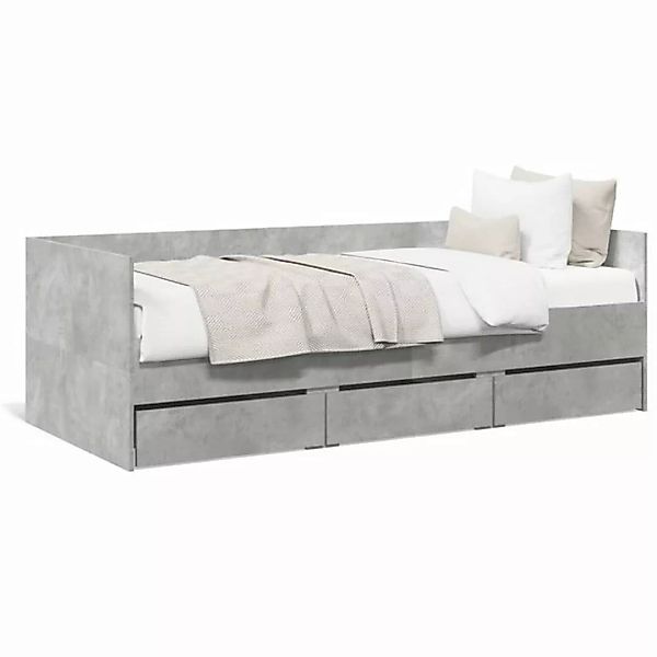 vidaXL Bett Tagesbett mit Schubladen Betongrau 75x190 cm Holzwerkstoff günstig online kaufen