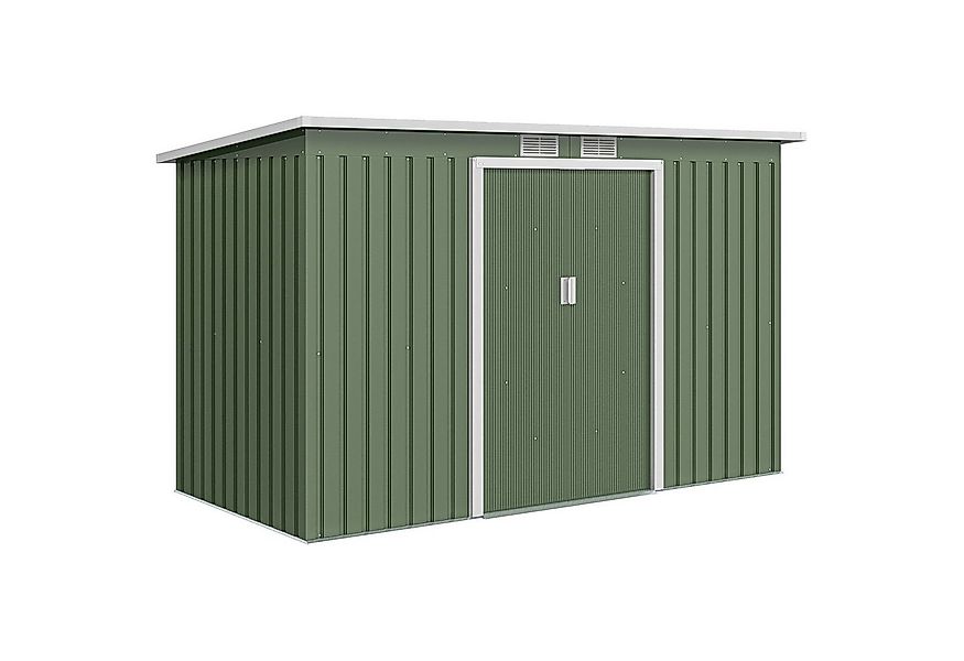 Outsunny Gerätehaus Gartenhaus mit Schiebetür, Fenster, Stahl, BxT: 280x130 günstig online kaufen