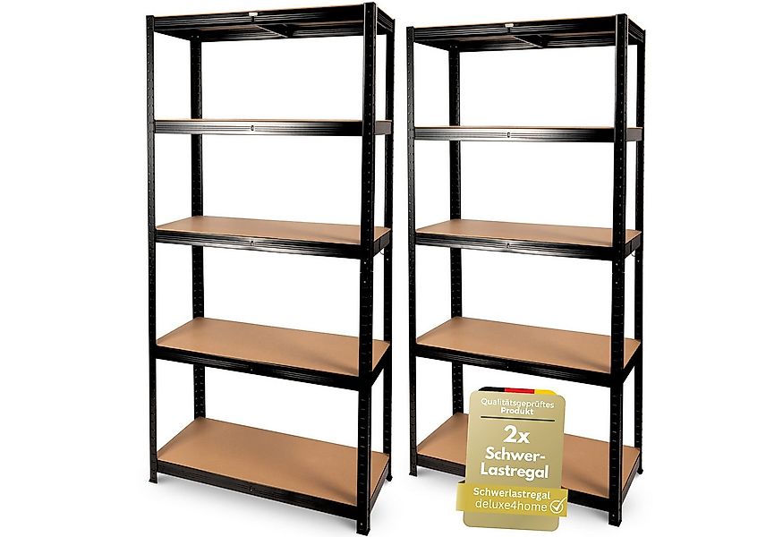deluxe4home Schwerlastregal 2er Set Kellerregal verzinkt I 40x90x180 cm I L günstig online kaufen