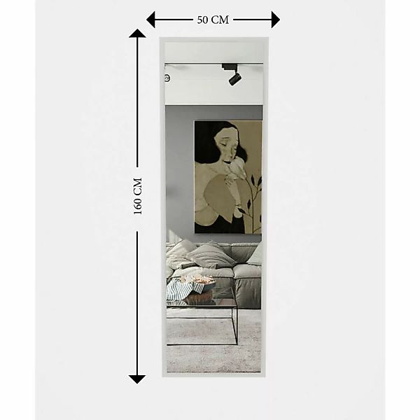 Standspiegel Tesa weiß Glas B/H/T: ca. 50x160x2,2 cm günstig online kaufen