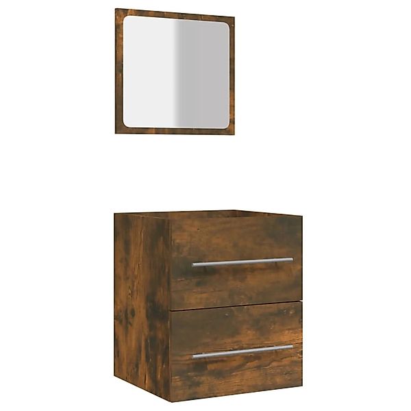 vidaXL Badschrank mit Spiegel Räuchereiche 41x38,5x48 cm günstig online kaufen