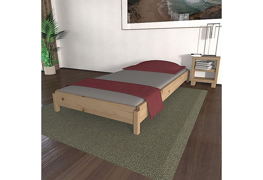 TUGA-Holztech Massivholzbett Stapelbett 70 x 140 cm 24 cm Fichte Holzbett G günstig online kaufen