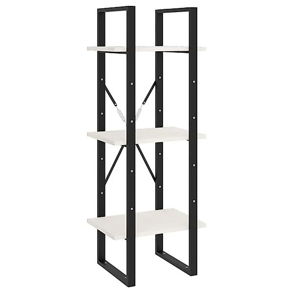 vidaXL Bücherregal 3 Böden Weiß 40x30x105 cm Massivholz Kiefer 806493 günstig online kaufen