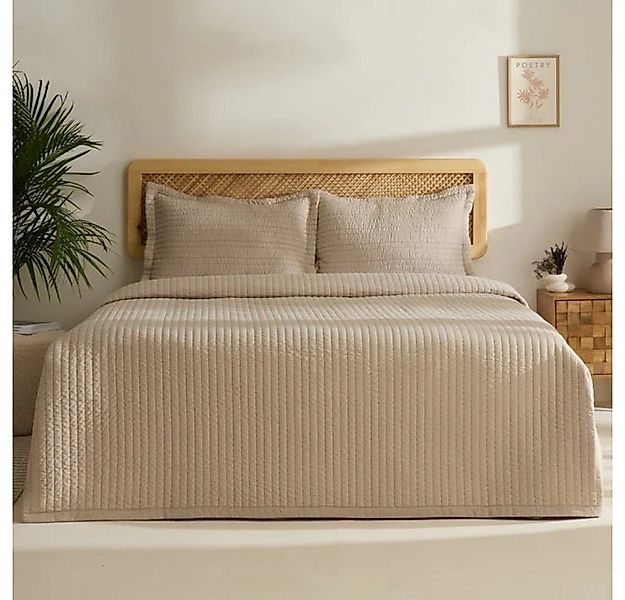 Karaca Tagesdecke Manon Bettüberwurf Set, Doppelbett, Beige günstig online kaufen
