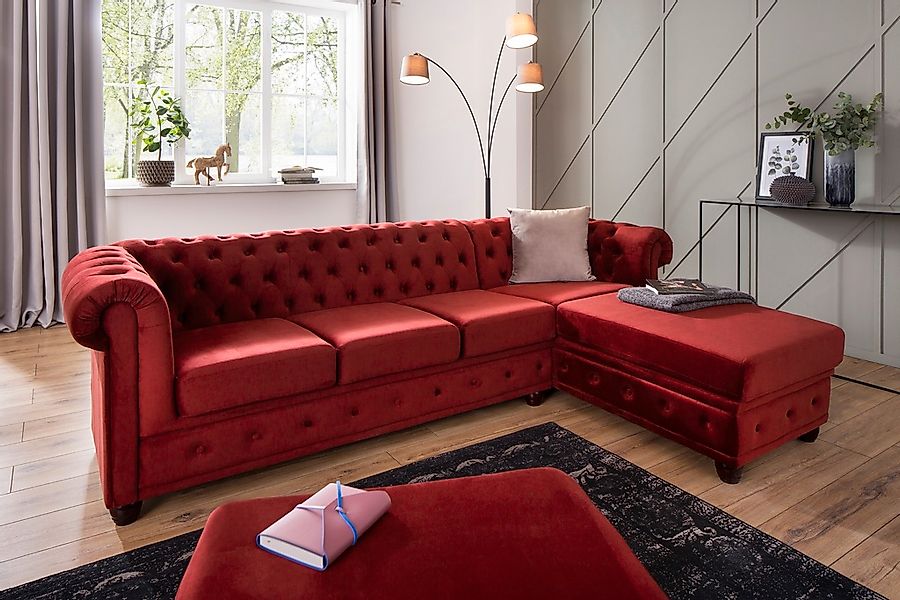 Home affaire Chesterfield-Sofa »New Castle L-Form« hochwertige Knopfheftung günstig online kaufen