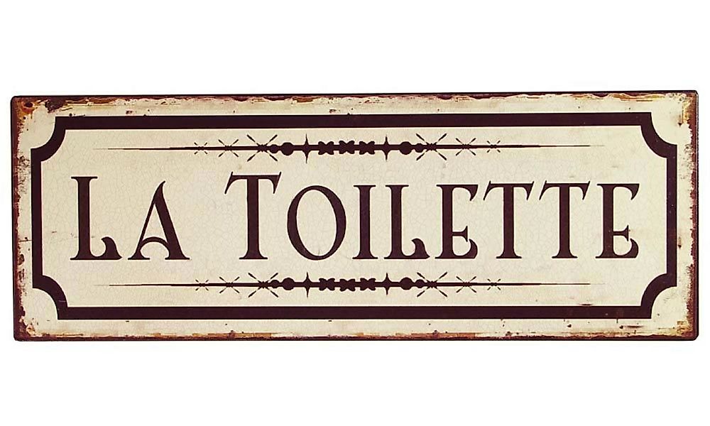 Blechschild LA TOILETTE Toilettenschild Vintage Nostalgie Dekoschild 36x13c günstig online kaufen