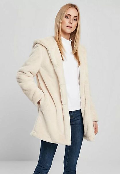 URBAN CLASSICS Fellimitatmantel TB2375 - Ladies Hooded Teddy Coat offwhite günstig online kaufen
