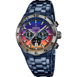 Festina Chronograph F20709/1, blau, Edelstahlband, 45 günstig online kaufen
