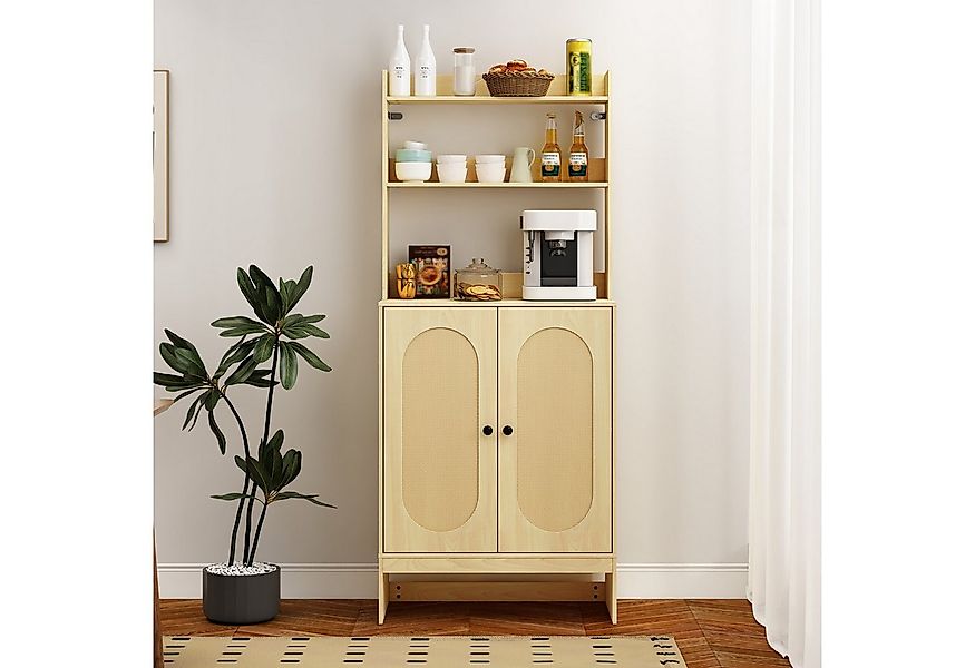 FUFU&GAGA Standregal Rattan-Sideboard,Hochschrank mit Rattan-Türen, MDF, Ra günstig online kaufen
