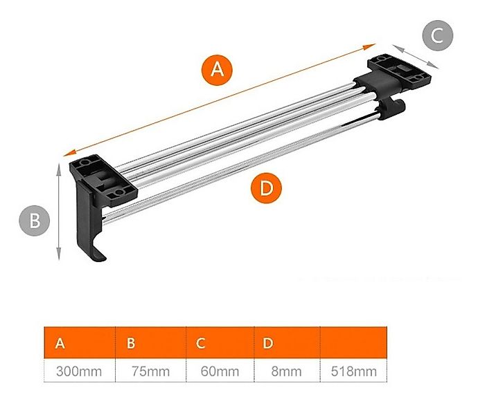 BAYLI Kleiderstange 30cm Kleiderbügelhalter ausziehbar bis günstig online kaufen