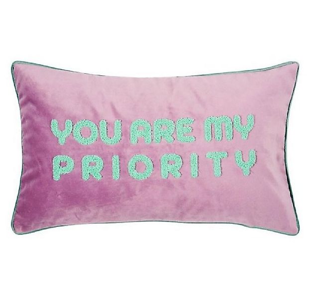 PAD Kissenhülle Kissenhülle Letters Priority Blau Lila (30x50cm) günstig online kaufen