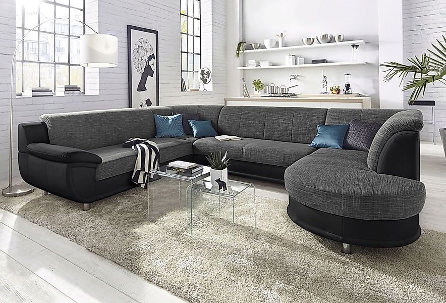 TRENDMANUFAKTUR Wohnlandschaft "Rondo 3, zeitlos und modern, im Materialmix günstig online kaufen