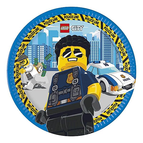 Procos Hängedekoration Pappteller Lego City 23cmØ/8 günstig online kaufen