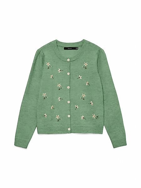 Vero Moda Strickjacke "VMFIORELLA EMB LS O-NECK SHORT CARD BOO" mit Blumens günstig online kaufen