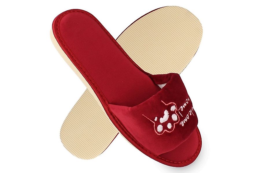 filsko Masku Damen Pantolette mit Katzen & Welcome Home Stickerei, offene S günstig online kaufen