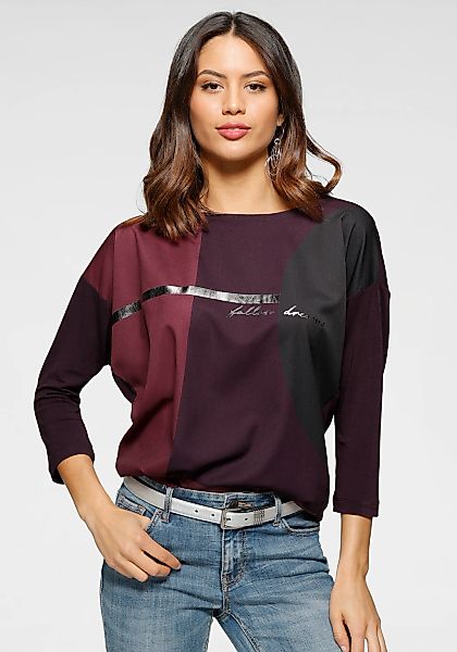 Laura Scott Hemdbluse, im Materialmix mit Folienprint günstig online kaufen