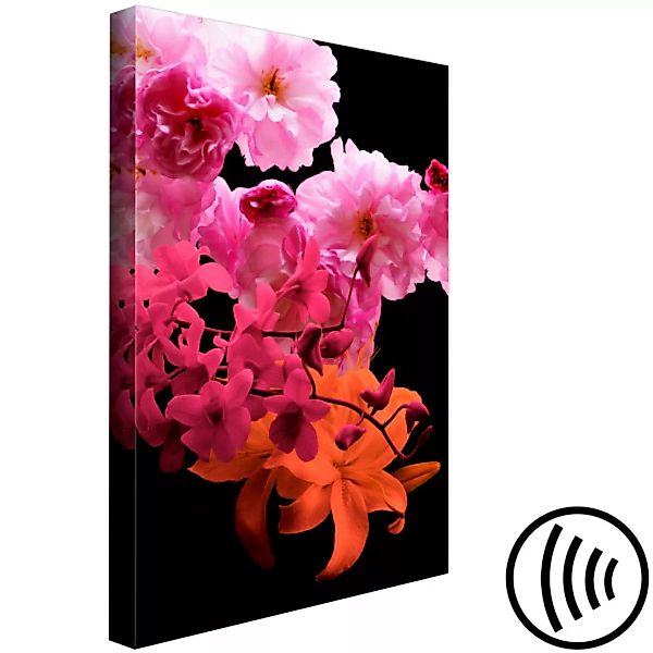 Bild auf Leinwand Rosa Blumen – eine farbenfrohe Komposition mit Blumen in günstig online kaufen
