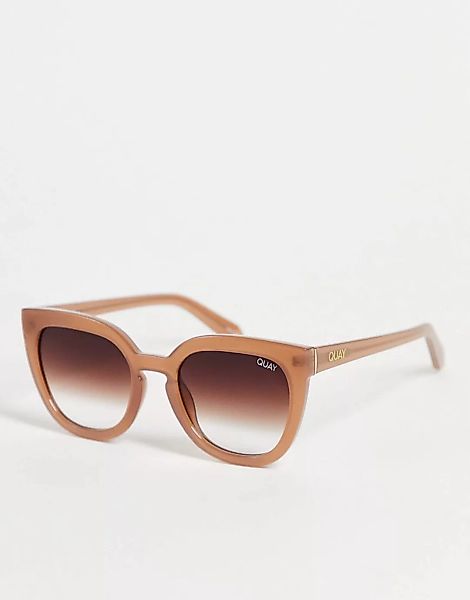 Quay – Noosa – Cat-Eye-Sonnenbrille in Karamel für Damen mit getönten Gläse günstig online kaufen