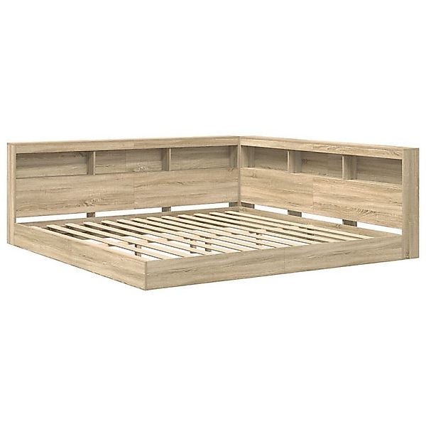vidaXL Bett Bücherregalbett Sonoma Eiche 180x200 cm Spanplatte (2-tlg) günstig online kaufen