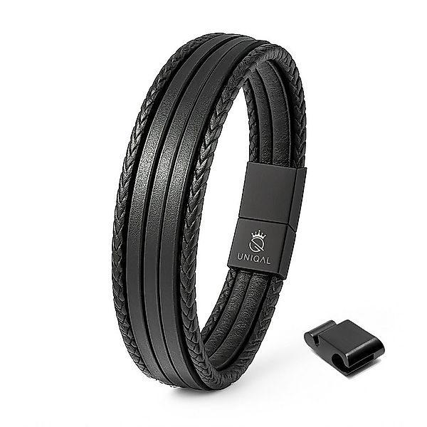 UNIQAL.de Lederarmband VORTEX EDITION – Echtleder, Edelstahl & sicherer Mag günstig online kaufen