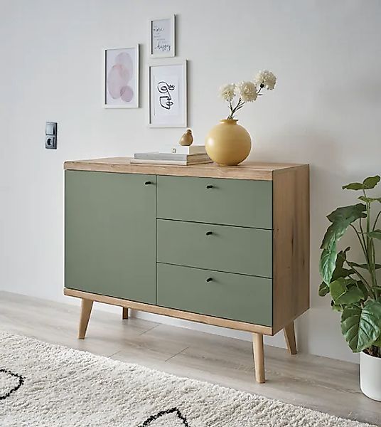 INOSIGN Sideboard "MAVAS", in moderner Trendfarbe, Griffe aus Metall (Schwa günstig online kaufen
