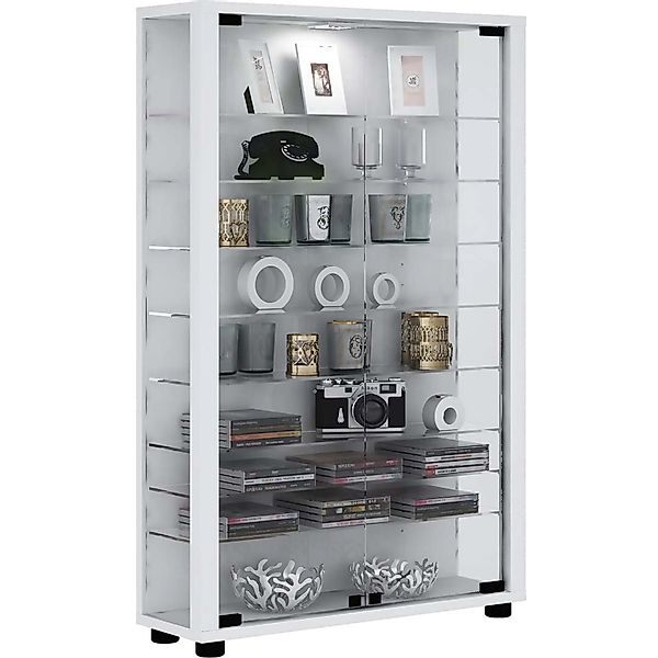 ebuy24 LumoMini Vitrinenschrank 2 Glastüren Weiß günstig online kaufen