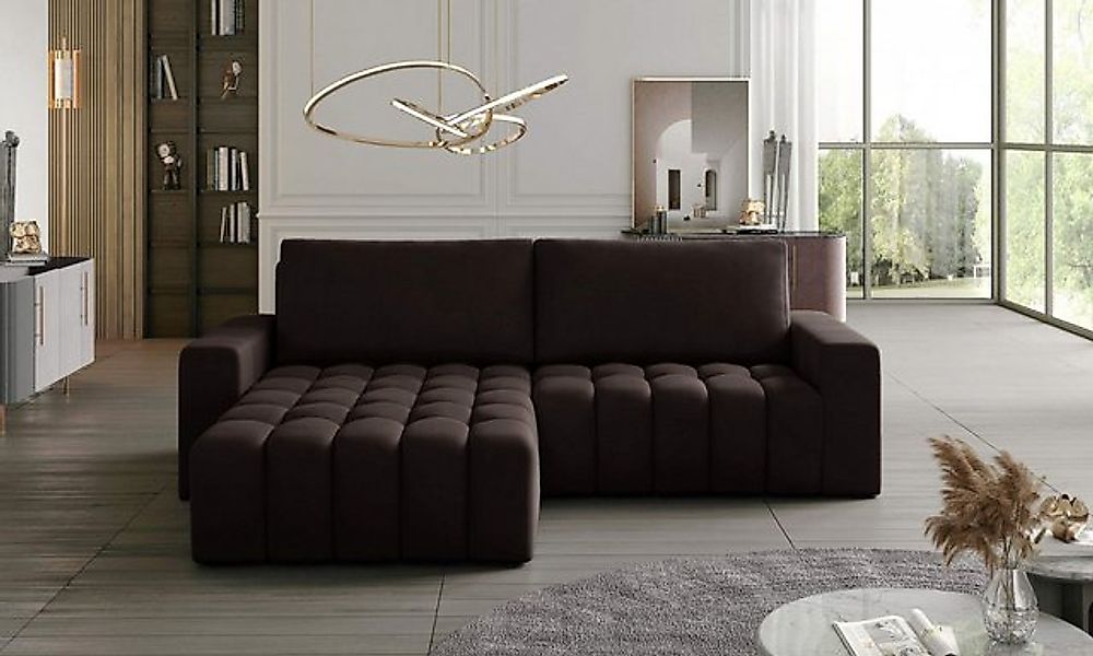 Myhomelando Ecksofa Bonett, mit Schlaffunktion und Bettkasten, Velour-Stoff günstig online kaufen