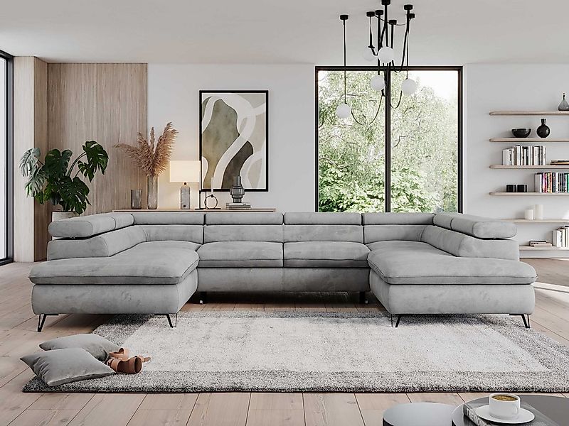 MKS MÖBEL Ecksofa PEDRO U, Set, Zwei Bettkästen, Wellenfedern, Metallbeine, günstig online kaufen