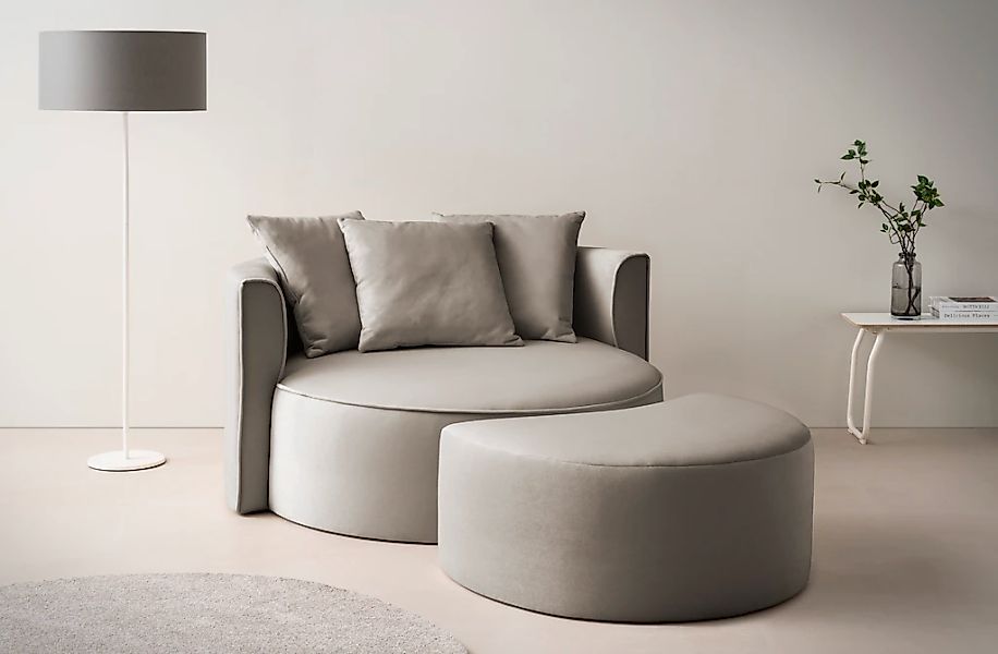 LeGer Home by Lena Gercke XXL-Sessel "ISALIE, Rundsessel mit Hocker, Lesese günstig online kaufen