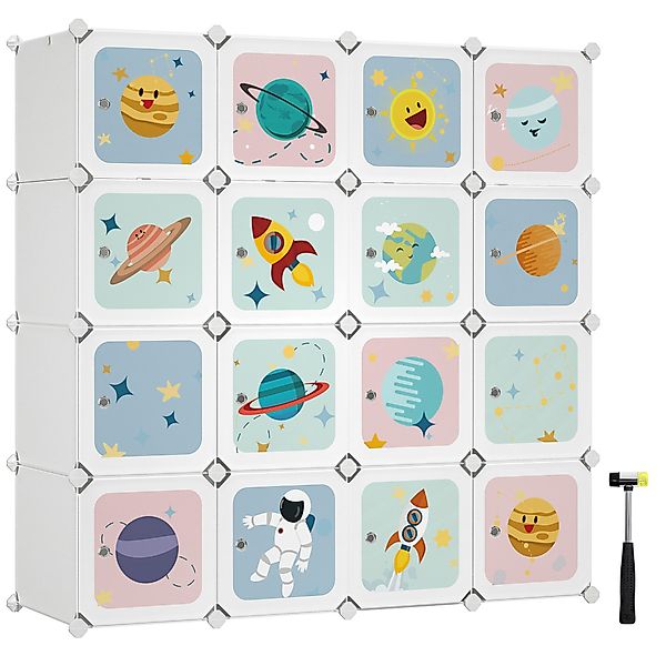 SONGMICS Kinderkleiderschrank Kinderregal Schuhregal aus Kunststoff, günstig online kaufen