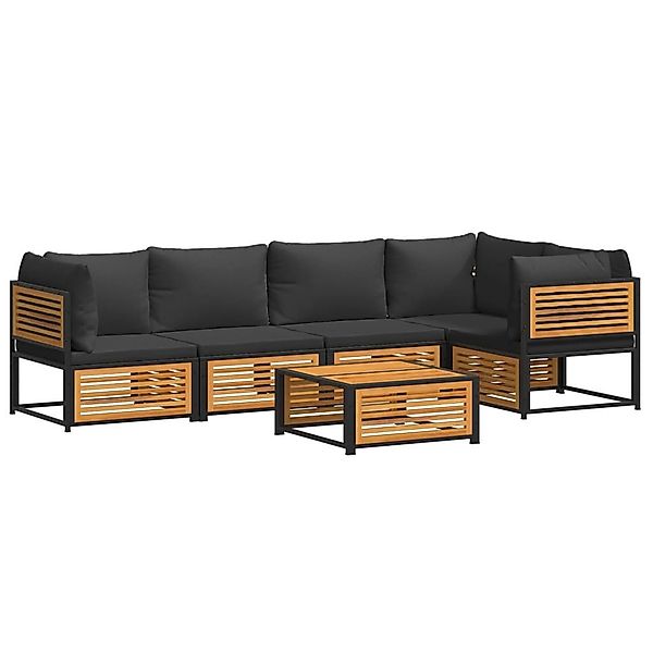 vidaXL Gartenlounge-Set 6-tlg. Garten-Sofagarnitur mit Kissen günstig online kaufen
