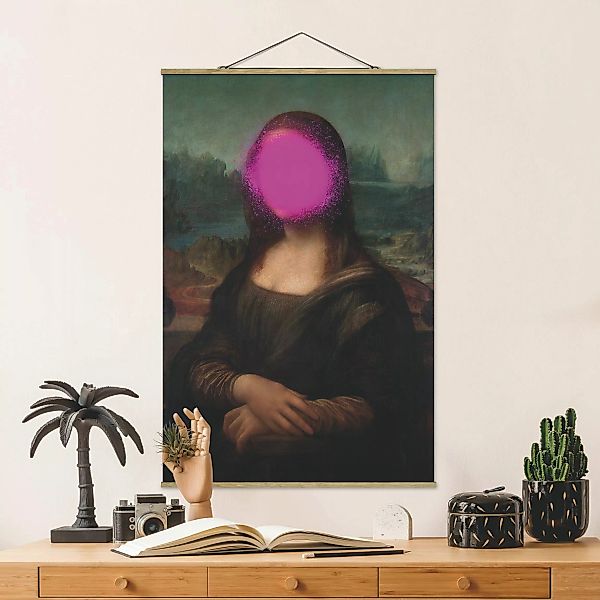 Stoffbild mit Posterleisten Mona Lisa x Spraypaint günstig online kaufen