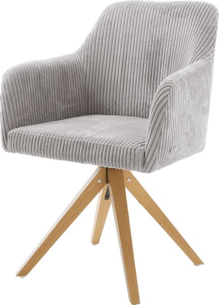 DELIFE Polsterstuhl Greg-Flex, Holzgestell kantig Natur günstig online kaufen