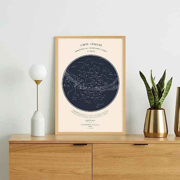 Aster 'Celestial Carte du Ciel Constellation' gerahmter Kunstdruck (A3) - M günstig online kaufen