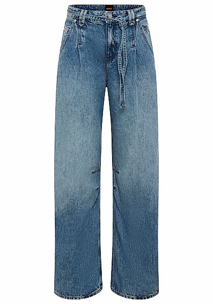 BOSS ORANGE Weite Jeans "PLEATED BARREL 1.0 Premium Damenmode", 2 tlg. günstig online kaufen