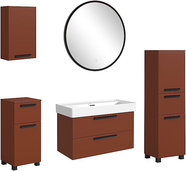 welltime Badmöbel-Set »SALVADA, 5tlg-Set, gedämpfte Scharniere, Softclose, günstig online kaufen