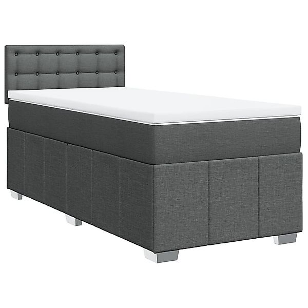 vidaXL Bett Boxspringbett mit Matratze Dunkelgrau günstig online kaufen