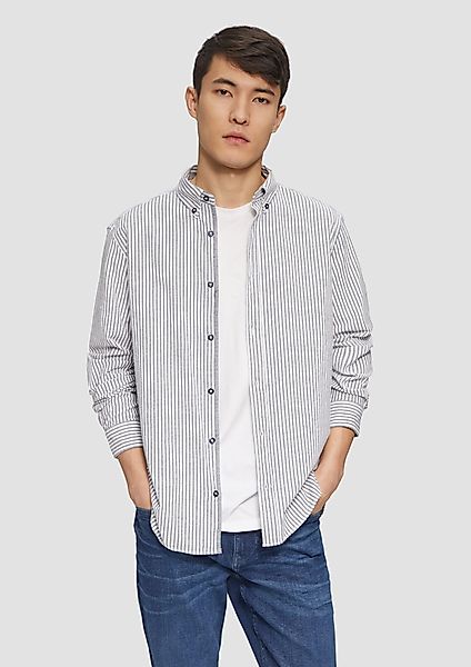 s.Oliver Langarmhemd Regular Fit: Gestreiftes Oxford-Hemd günstig online kaufen