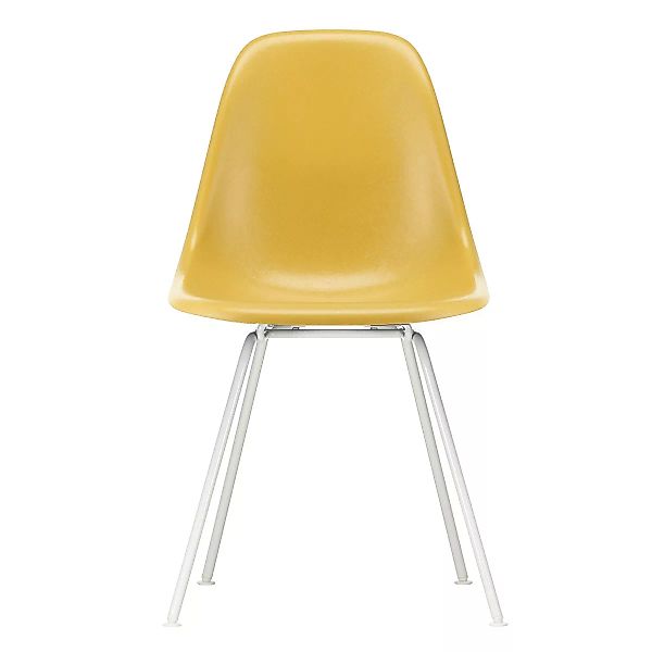 Vitra - Eames Fiberglass Side Chair DSX Gestell weiß - ocker hell/Sitzschal günstig online kaufen