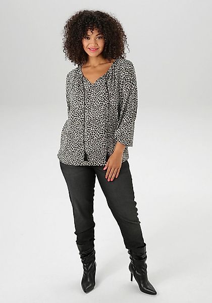 Aniston PLUS Langarmshirt mit modischen Leoprint günstig online kaufen