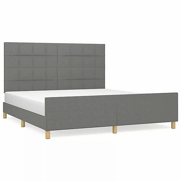 vidaXL Bettgestell mit Kopfteil Dunkelgrau 180x200 cm Stoff Modell 81377415 günstig online kaufen