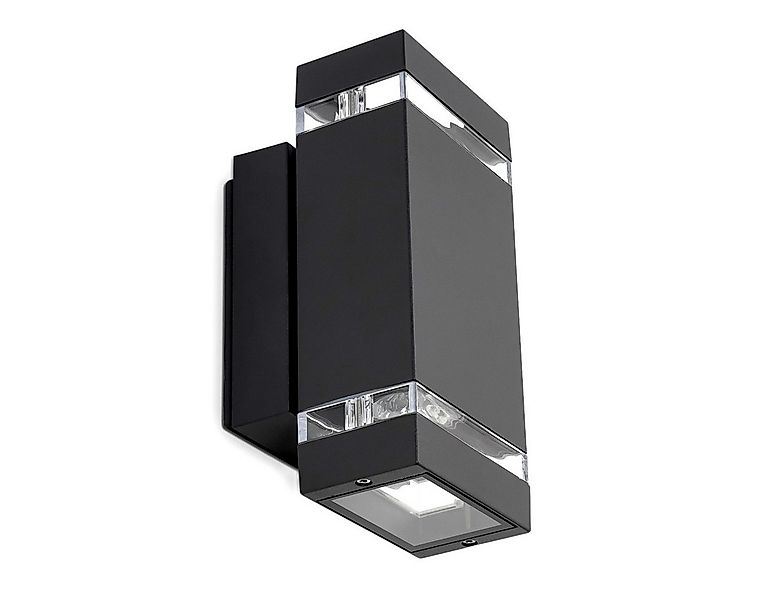 hofstein Außen-Wandleuchte »Vigne« 2-flammig Alu Wandlampe in Schwarz, ohne günstig online kaufen