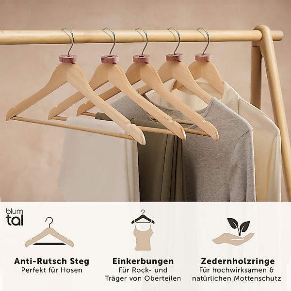 Blumtal Kleiderbügel Kleiderbügel Holz mit 360° günstig online kaufen