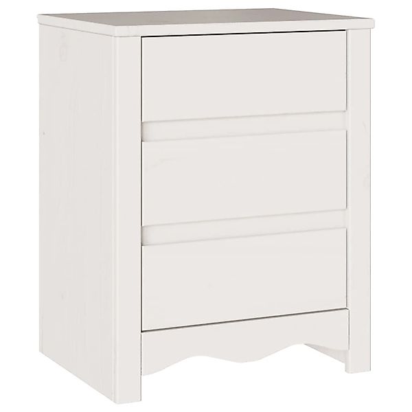 vidaXL Nachttisch Drammen Weiß 45 x 35 x 56 cm Massivholz Kiefer 42003049 günstig online kaufen