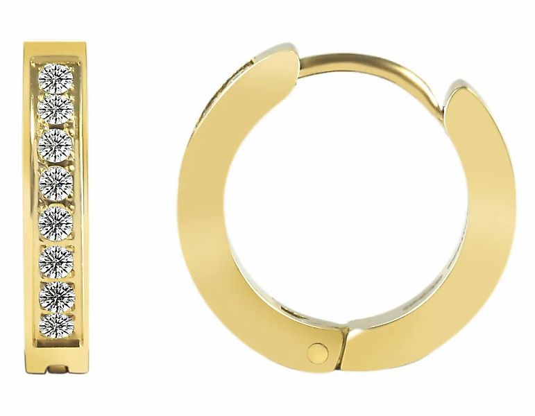 Adelia´s Klappcreolen "Damen Ohrringe – Klappcreole aus Edelstahl mit Stras günstig online kaufen